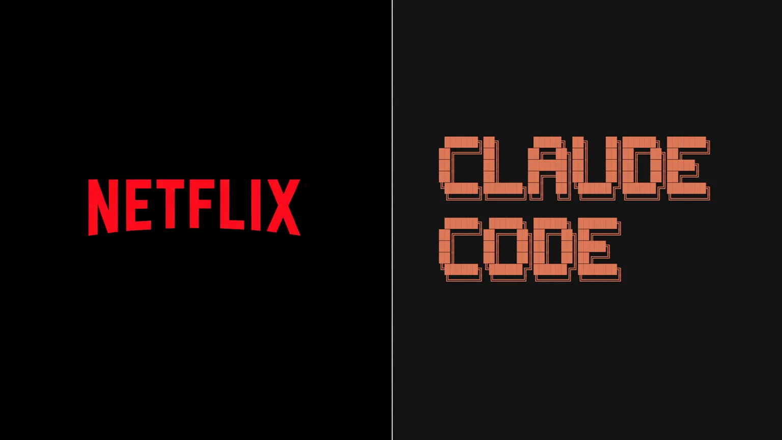 Netflix logo alongside Claude Code pixel text